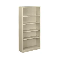 HON Brigade 5-Shelf 71"H Bookcase, Putty Steel (HS72ABCL)