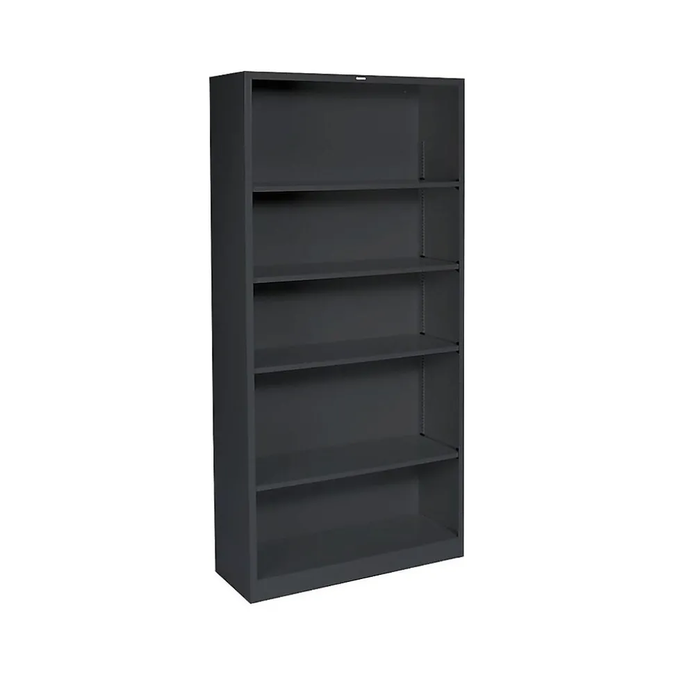 HON Brigade 5-Shelf 71"H Bookcase, Black Steel (HS72ABCP)