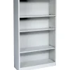 HON Brigade 4-Shelf Metal Bookcase, 59"H x 34 1/2"W x 12.63"D, Light Gray (S60ABCQ)