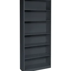 HON Brigade 6-Shelf Metal Bookcase, 81 1/8"H x 34 1/2"W x 12.63"D, Charcoal (S82ABCS)