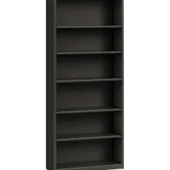 HON Brigade 6-Shelf Metal Bookcase, 81 1/8"H x 34 1/2"W x 12.63"D, Charcoal (S82ABCS)