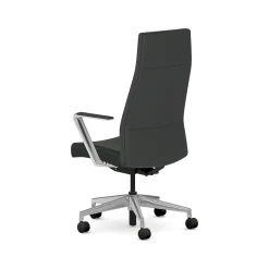 HON Cofi Fabric Swivel Executive Chair, Black/Polished Aluminum (HCFEU.W0.STC.P.H.UR10.CHSTC09.PA)