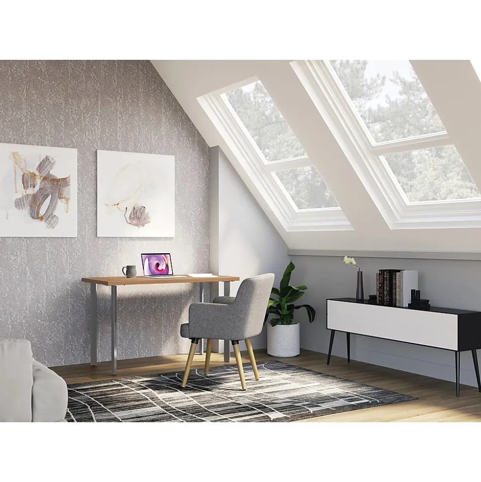 HON Coze 54"W Desk, Natural Recon and Silver (HONRPL2454N1P6)