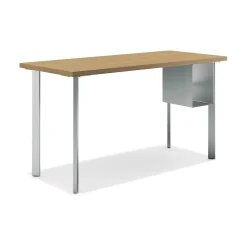 HON Coze 48"W Desk, w/U-Storage, Natural Recon and Silver (HONRPL2448N1P6S)