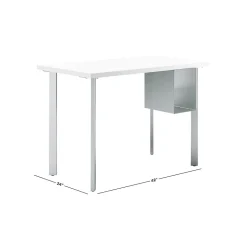 HON Coze 42"W Desk w/U-Storage, Designer White and Silver (HONRPL2442DWP6S)