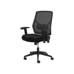 HON Crio High-Back Task Chair, Mesh Back, Adjustable Arms, Adjustable Lumbar, Black Leather (BSXVL581SB11T)
