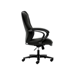 HON High-Back Chair, Fixed Arms, Black Vinyl (BSXVL402EN11)