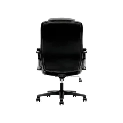 HON High-Back Chair, Fixed Arms, Black Vinyl (BSXVL402EN11)