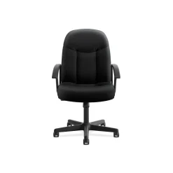 HON High-Back Executive Chair, Center-Tilt, Fixed Arms, Black Fabric (BSXVL601VA10)