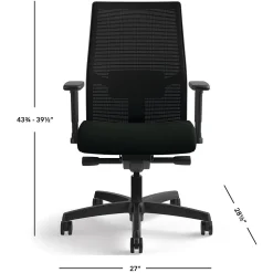 HON Ignition 2.0 Mesh/Vinyl Mid-Back Task Chair, Adjustable Arms, Black (HON12M2AMLU10TK)