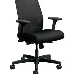 HON Ignition ilira-Stretch Mesh Back Task Chair, Synchro-Tilt Control With Seat Slider, 26"W x 26.5"D, 26"W x 40.5"H, Black