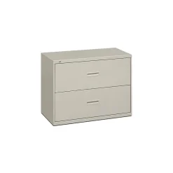 HON Lateral File, 2 Drawers, Molded Pull, 36"W, Light Gray Finish (BSX482LQ)