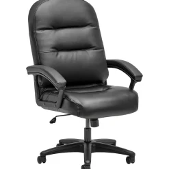 HON Leather Executive Chair, Fixed Arms, Black (HON2095HPWST11T)
