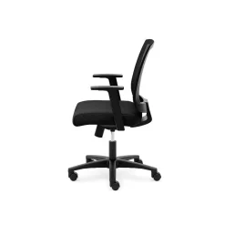 HON Mesh Mid-Back Task Chair, Center-Tilt, Tension, Lock, Fixed Arms, Black Mesh, Black Fabric (BSXVL511LH10)