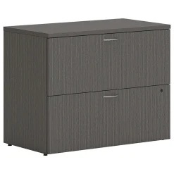 HON Mod 2-Drawer Lateral File Cabinet, Locking, Letter/Legal, Slate Teak, 36" (HONLLF3620L2LS1)