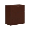 HON Mod 3-Drawer Lateral File Cabinet, Locking, Letter/Legal, Traditional Mahogany, 36" (HLPLLF3620L3.LTM1)