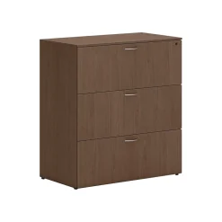 HON Mod 3-Drawer Lateral File Cabinet, Locking, Letter/Legal, Sepia Walnut, 36" (HLPLLF3620L3.LSE1)
