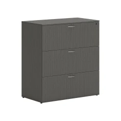 HON Mod 3-Drawer Lateral File Cabinet, Letter/Legal Size, Lockable, 40"H x 36"W x 20"D, Slate Teak (HLPLLF3620L3.LSL1)