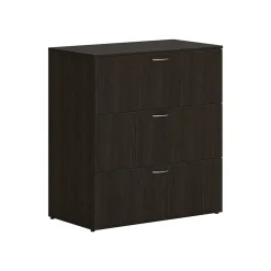 HON Mod 3-Drawer Lateral File Cabinet, Locking, Letter/Legal, Java Oak, 36" (HLPLLF3620L3.LJA1)