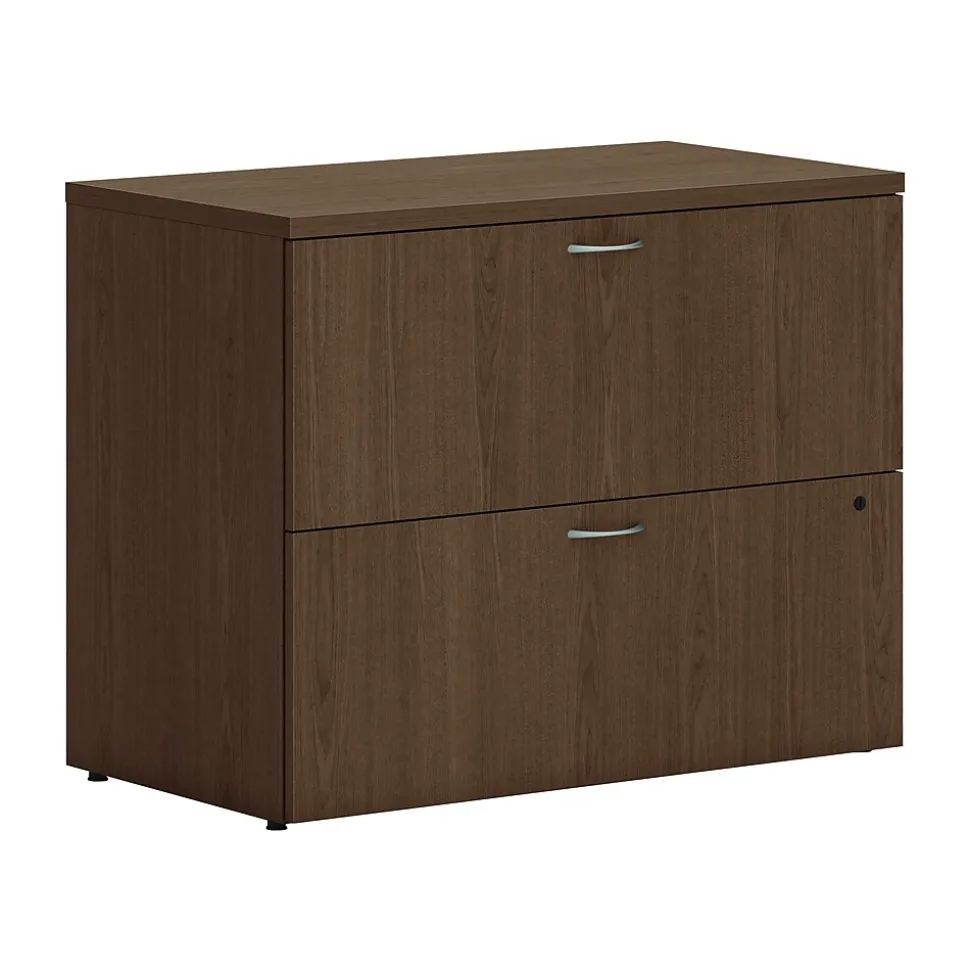 HON Mod 2-Drawer Lateral File Cabinet, Letter/Legal Size, Lockable, 29"H x 36"W x 20"D, Sepia Walnut (HLPLLF3620L2.LSE1)