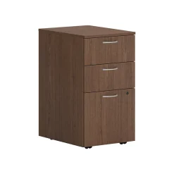 HON Mod 3-Drawer Mobile Vertical File Cabinet, Letter/Legal Size, Lockable, 28"H x 15"W x 20"D, Sepia Walnut (HONPLPMBBFLE1)