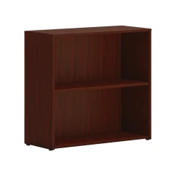 HON Mod 29"H 2-Shelf Bookcase, Traditional Mahogany (HLPLBC3013B2.LTM1)