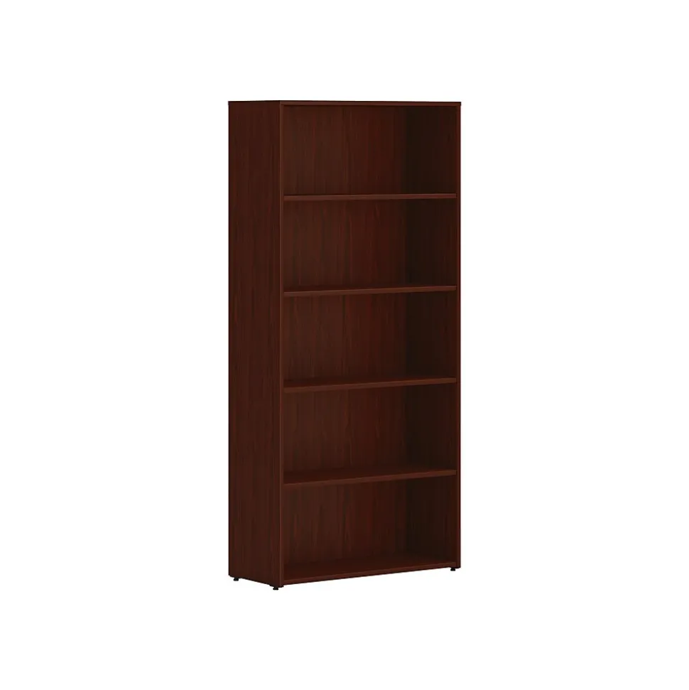 HON Mod 65"H 5-Shelf Bookcase, Traditional Mahogany (HLPLBC3013B5.LTM1)