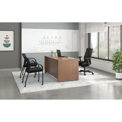 HON Mod 66"W Double-Pedestal Desk, Sepia Walnut (HLPLDS66PSSE1)