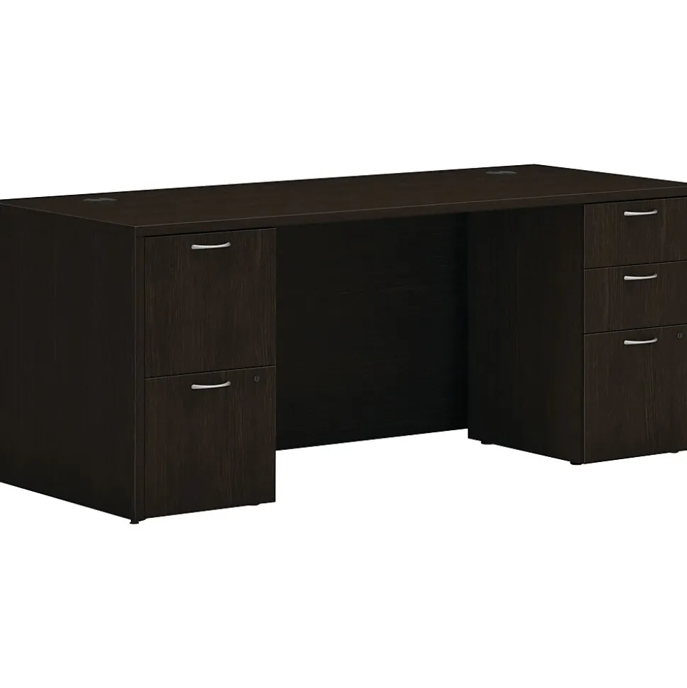 HON Mod 72"W Double-Pedestal Desk, Java Oak (HLPLDS72PSJA1)