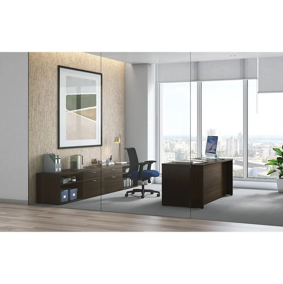 HON Mod 72"W Double-Pedestal Desk, Java Oak (HLPLDS72PSJA1)