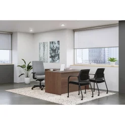 HON Mod 60"W L-Shaped Single-Pedestal Desk, Sepia Walnut (HLPL6072LDESK1BBFSE1)