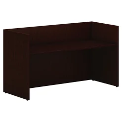 HON Mod 72"W Reception Desk Shell, Traditional Mahogany (HLPLRCPNDS7230.LTM1)