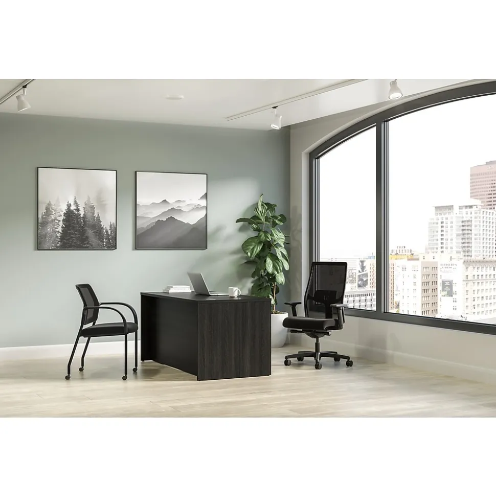 HON Mod 60"W x 30"D Single-Pedestal Desk, Gray (HLPLDS60PSSL1)