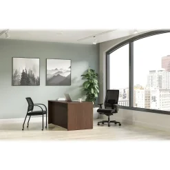 HON Mod 60"W x 30"D Single-Pedestal Desk, Sepia Walnut (HLPLDS60PSSE1)