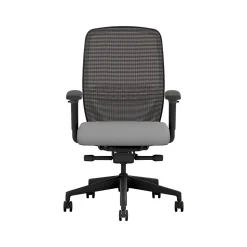 HON Nucleus Fabric/Mesh Swivel Task Chair, Frost/Black (HNR1KD.Y2.STC.A.H.IM.CU22.BL.SB.T)