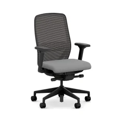 HON Nucleus Fabric/Mesh Swivel Task Chair, Frost/Black (HNR1KD.Y2.STC.A.H.IM.CU22.BL.SB.T)