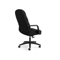 HON Pillow-Soft Executive High-Back Chair, Center-Tilt, Fixed Arms, Black Fabric
