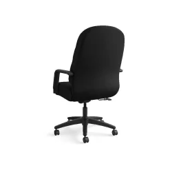 HON Pillow-Soft Executive High-Back Chair, Center-Tilt, Fixed Arms, Black Fabric
