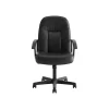 HON SofThread Leather High-Back Executive Chair, Center-Tilt, Fixed Arms, Black (BSXVL601SB11)