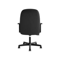 HON SofThread Leather High-Back Executive Chair, Center-Tilt, Fixed Arms, Black (BSXVL601SB11)