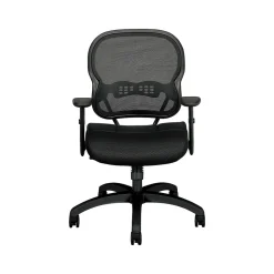 HON Wave Mesh Mid-Back Chair, Synchro-Tilt, Adjustable Arms, Black Sandwich Mesh (BSXVL712MM10)