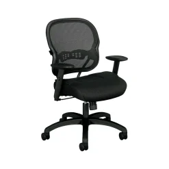 HON Wave Mesh Mid-Back Chair, Synchro-Tilt, Adjustable Arms, Black Sandwich Mesh (BSXVL712MM10)