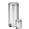 Honey Can Do Stainless Steel Step Trash Cans with Lid, Silver, 7.92 & 0.8 Gallon (TRS-01886)