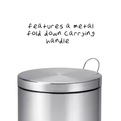 Honey Can Do Stainless Steel Step Trash Cans with Lid, Silver, 7.92 & 0.8 Gallon (TRS-01886)