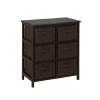Honey Can Do Woven Strap 6 Drawer Chest with Wooden Frame, Espresso Black (TBL-03759)