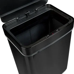 Honey-Can-Do Motion Sensor Steel Indoor Trash Can with Automatic Lid, 13.2 Gallon, Black (TRS-08415)