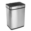 Honey-Can-Do Motion Sensor Steel Indoor Trash Can with Automatic Lid, 13.2 Gallon, Silver (TRS-08414)
