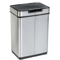 Honey-Can-Do Motion Sensor Steel Indoor Trash Can with Automatic Lid, 13.2 Gallon, Silver (TRS-08414)