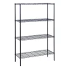 Honey-Can-Do 4-Shelf Metal Shelving Unit, 48"W, Black (SHF-05225)