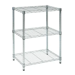 Honey-Can-Do 3-Shelf Metal Unit, 24"W, Chrome (SHF-01903)